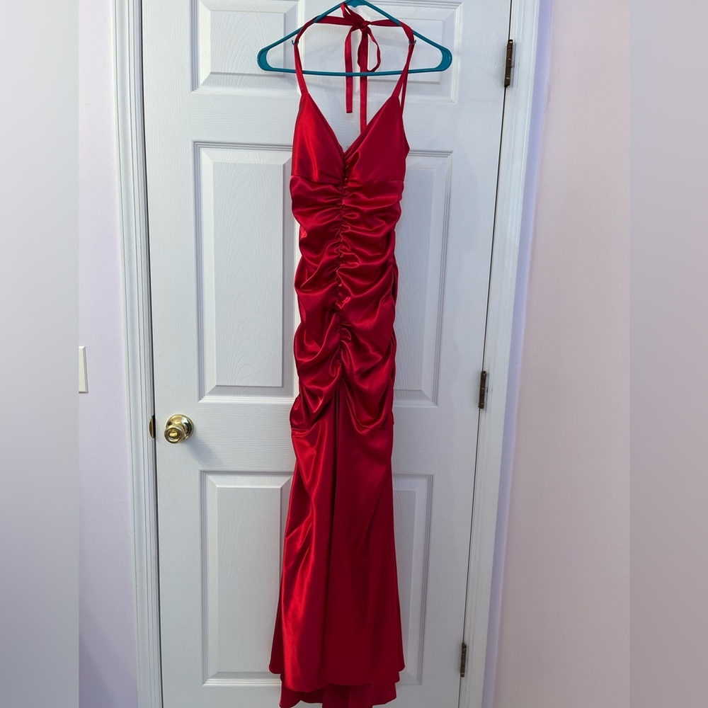 Satin mermaid floor length dress